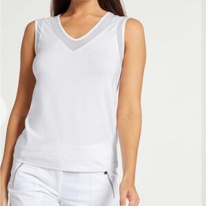 Anatomie White V-Neck White Luxury Too Size Small